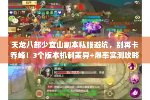 天龙八部少室山副本私服避坑，别再卡乔峰！3个版本机制差异+爆率实测攻略