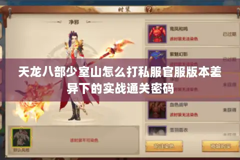 天龙八部少室山怎么打私服官服版本差异下的实战通关密码 天龙八部少室山怎么打私服官服版本差异下的实战通关密码