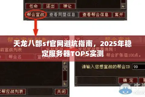 天龙八部sf官网避坑指南，2025年稳定服务器TOP5实测