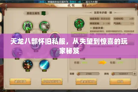 天龙八部怀旧私服，从失望到惊喜的玩家秘笈