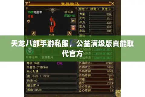 天龙八部手游私服，公益满级版真能取代官方