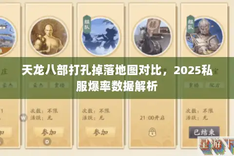 天龙八部打孔掉落地图对比，2025私服爆率数据解析