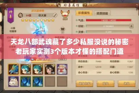 天龙八部武魂藏了多少私服没说的秘密老玩家实测3个版本才懂的搭配门道