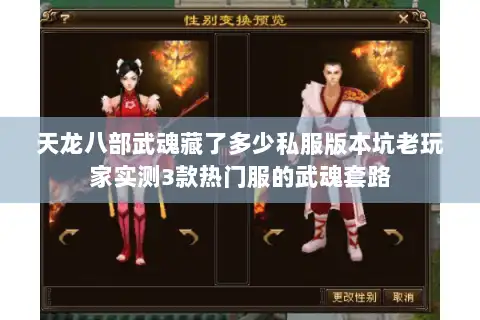 天龙八部武魂藏了多少私服版本坑老玩家实测3款热门服的武魂套路