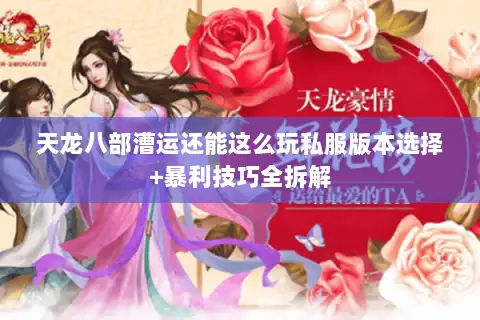 天龙八部漕运还能这么玩私服版本选择+暴利技巧全拆解