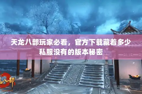 天龙八部玩家必看，官方下载藏着多少私服没有的版本秘密
