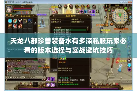天龙八部珍兽装备水有多深私服玩家必看的版本选择与实战避坑技巧