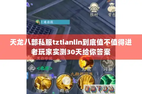 天龙八部私服tztianlin到底值不值得进老玩家实测30天给你答案