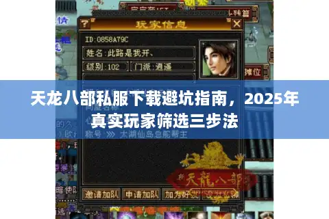 天龙八部私服下载避坑指南，2025年真实玩家筛选三步法