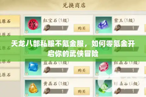 天龙八部私服不氪金服，如何零氪金开启你的武侠冒险