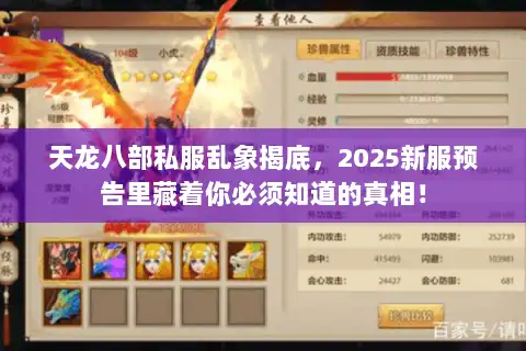 天龙八部私服乱象揭底，2025新服预告里藏着你必须知道的真相！