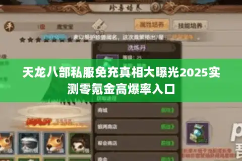 天龙八部私服免充真相大曝光2025实测零氪金高爆率入口