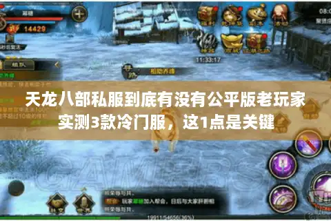 天龙八部私服到底有没有公平版老玩家实测3款冷门服，这1点是关键