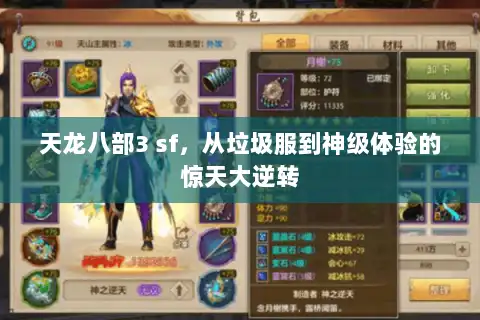 天龙八部3 sf，从垃圾服到神级体验的惊天大逆转