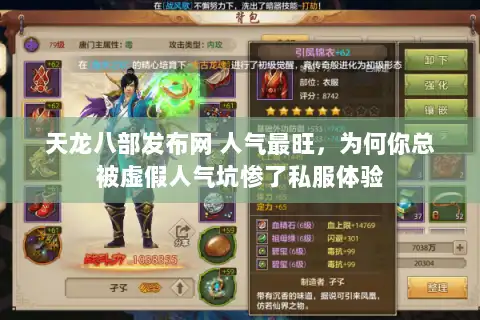 天龙八部发布网 人气最旺，为何你总被虚假人气坑惨了私服体验