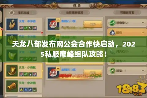 天龙八部发布网公会合作快启动，2025私服巅峰组队攻略！