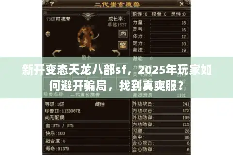 新开变态天龙八部sf，2025年玩家如何避开骗局，找到真爽服？