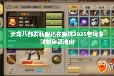 天龙八部发私服还在踩坑2025老玩家防封秘籍流出
