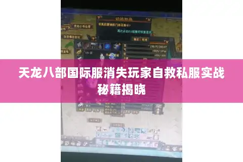 天龙八部国际服消失玩家自救私服实战秘籍揭晓