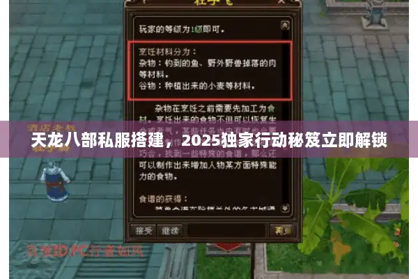 天龙八部私服搭建，2025独家行动秘笈立即解锁