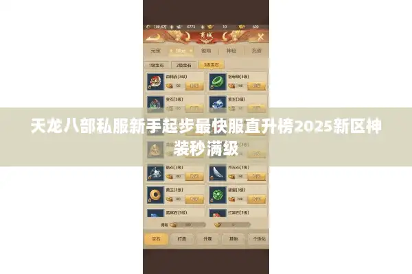 天龙八部私服新手起步最快服直升榜2025新区神装秒满级