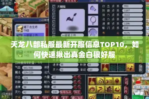 天龙八部私服最新开服信息TOP10,如何快速揪出真金白银好服 天龙八部私服最新开服信息TOP10,如何快速揪出真金白银好服