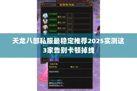 天龙八部私服最稳定推荐2025实测这3家告别卡顿掉线
