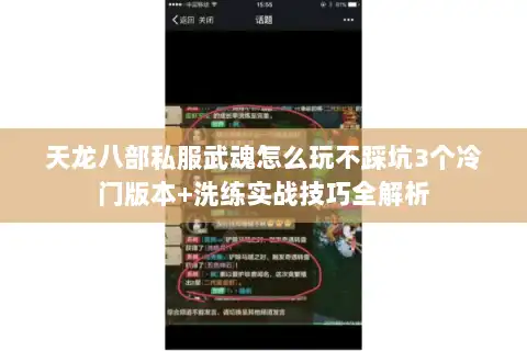 天龙八部私服武魂怎么玩不踩坑3个冷门版本+洗练实战技巧全解析
