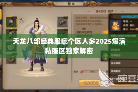 天龙八部经典服哪个区人多2025爆满私服区独家解密