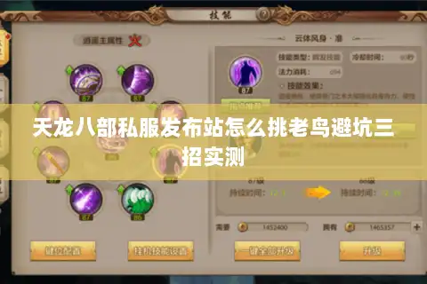 天龙八部私服发布站怎么挑老鸟避坑三招实测