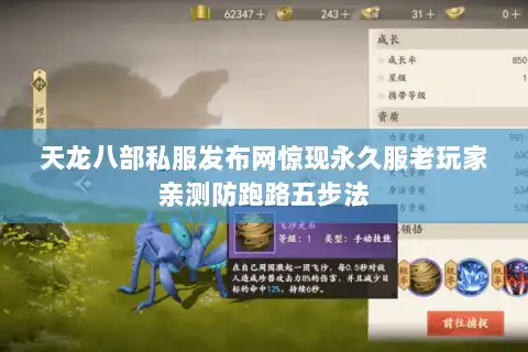 天龙八部私服发布网惊现永久服老玩家亲测防跑路五步法