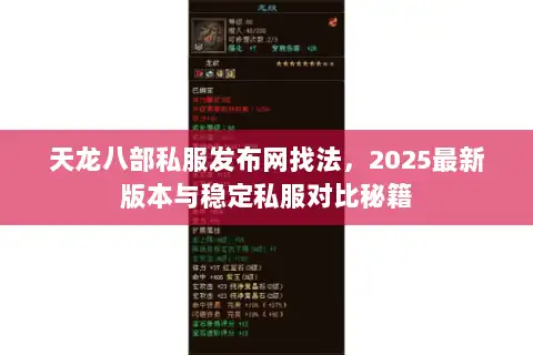 天龙八部私服发布网找法,2025最新版本与稳定私服对比秘籍 天龙八部私服发布网找法,2025最新版本与稳定私服对比秘籍