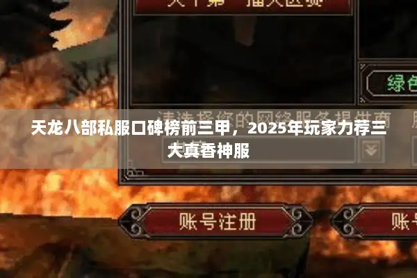 天龙八部私服口碑榜前三甲，2025年玩家力荐三大真香神服