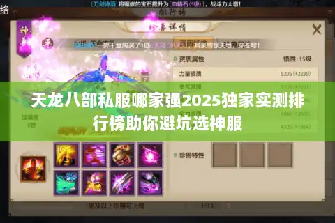 天龙八部私服哪家强2025独家实测排行榜助你避坑选神服