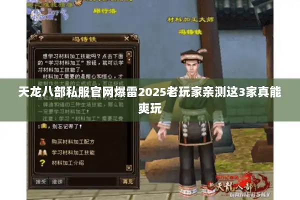 天龙八部私服官网爆雷2025老玩家亲测这3家真能爽玩