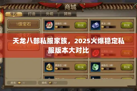 天龙八部私服家族,2025火爆稳定私服版本大对比 天龙八部私服家族,2025火爆稳定私服版本大对比