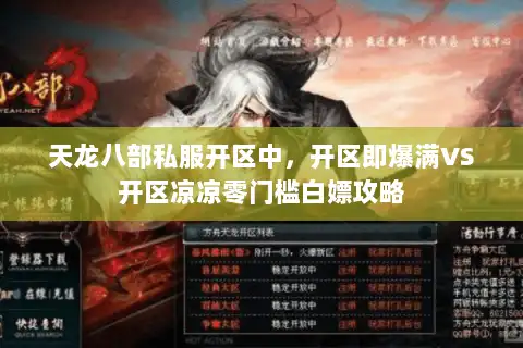 天龙八部私服开区中，开区即爆满VS开区凉凉零门槛白嫖攻略