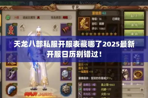 天龙八部私服开服表藏哪了2025最新开服日历别错过！