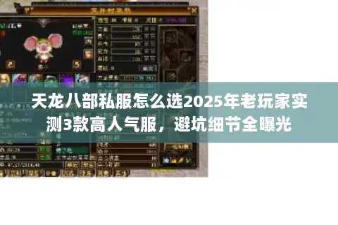 天龙八部私服怎么选2025年老玩家实测3款高人气服，避坑细节全曝光