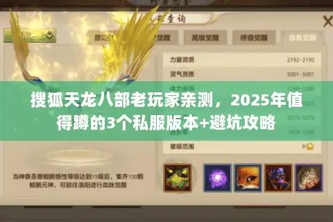 搜狐天龙八部老玩家亲测，2025年值得蹲的3个私服版本+避坑攻略