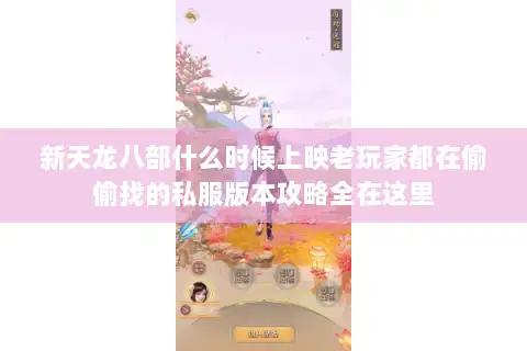 新天龙八部什么时候上映老玩家都在偷偷找的私服版本攻略全在这里