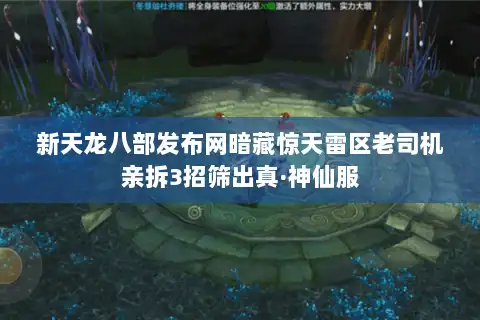 新天龙八部发布网暗藏惊天雷区老司机亲拆3招筛出真·神仙服