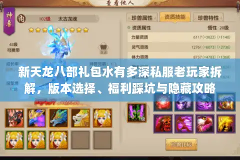 新天龙八部礼包水有多深私服老玩家拆解，版本选择、福利踩坑与隐藏攻略