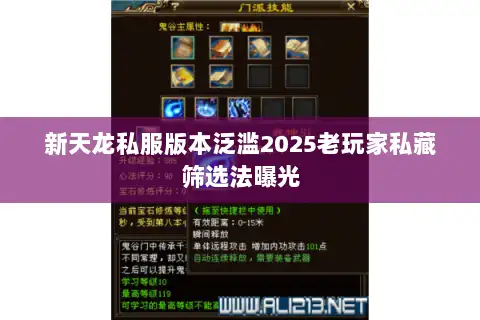 新天龙私服版本泛滥2025老玩家私藏筛选法曝光