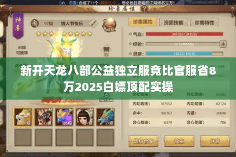 新开天龙八部公益独立服竟比官服省8万2025白嫖顶配实操