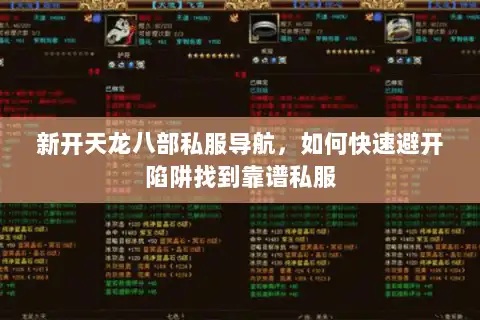 新开天龙八部私服导航，如何快速避开陷阱找到靠谱私服
