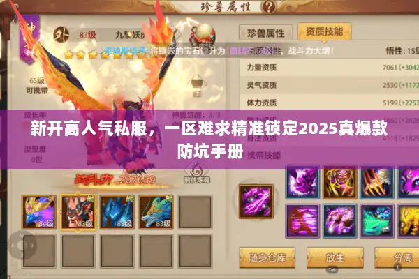 新开高人气私服，一区难求精准锁定2025真爆款防坑手册