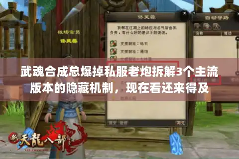 武魂合成总爆掉私服老炮拆解3个主流版本的隐藏机制，现在看还来得及