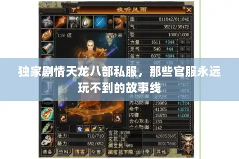 独家剧情天龙八部私服，那些官服永远玩不到的故事线