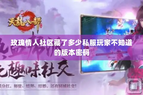 玫瑰情人社区藏了多少私服玩家不知道的版本密码 玫瑰情人社区藏了多少私服玩家不知道的版本密码